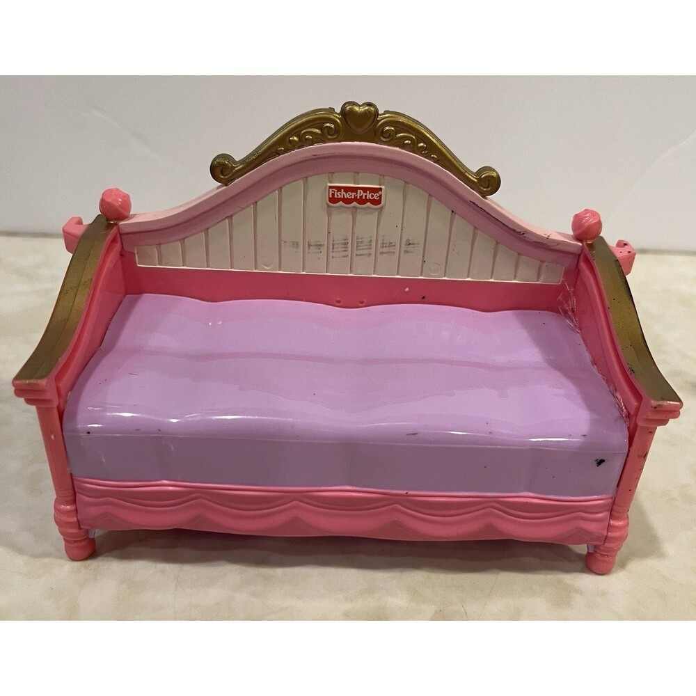 Vtg FISHER PRICE LOVING FAMILY DOLLHOUSE FURNITURE 2004 2006 6 Pcs VGUC Sink Bed - Picture 4 of 15
